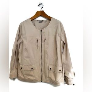 NWOT Allison Daley plus size beige utility jacket, size 16.